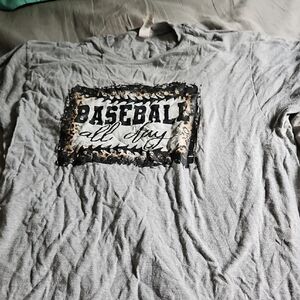 Gray Baseball Graphic Kids T-Shirt